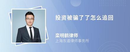投资被骗了了怎么追回